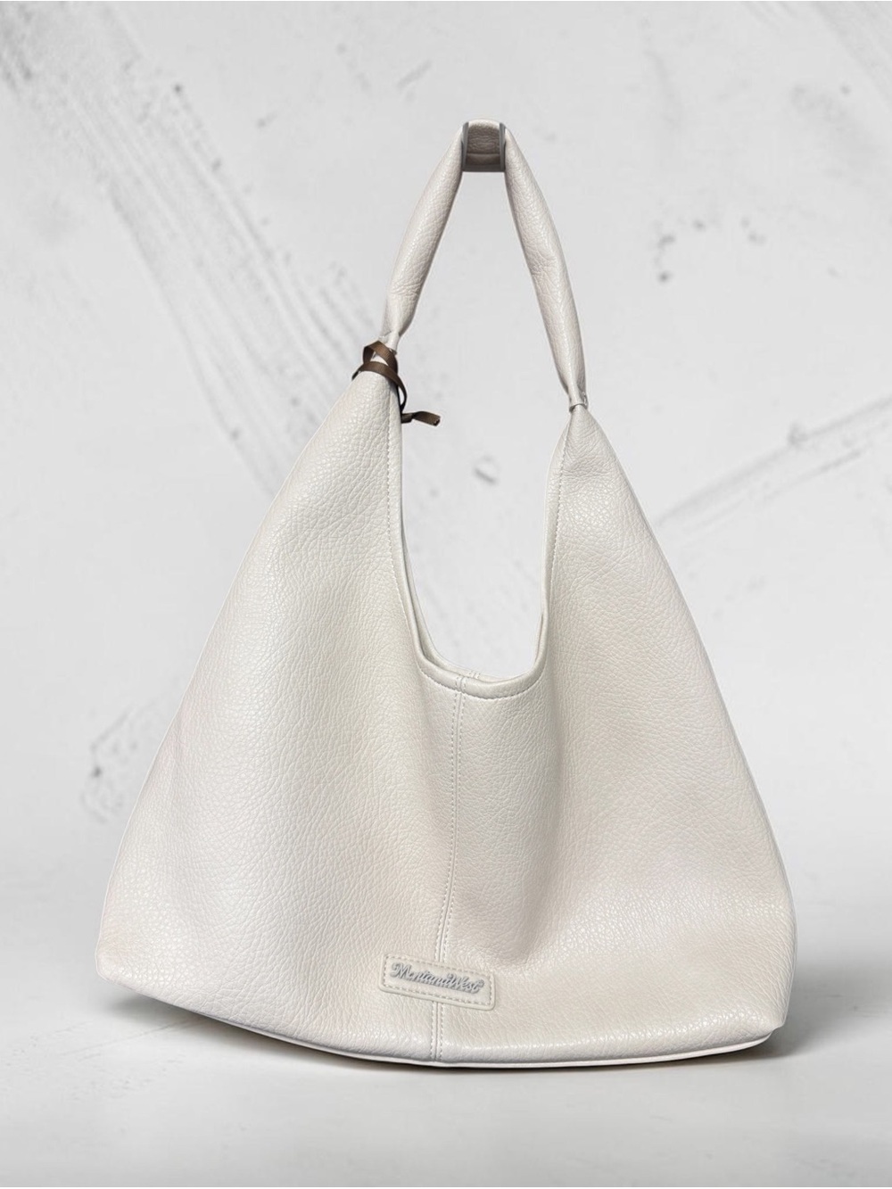 White Leather Hobo Bag - Mountains West